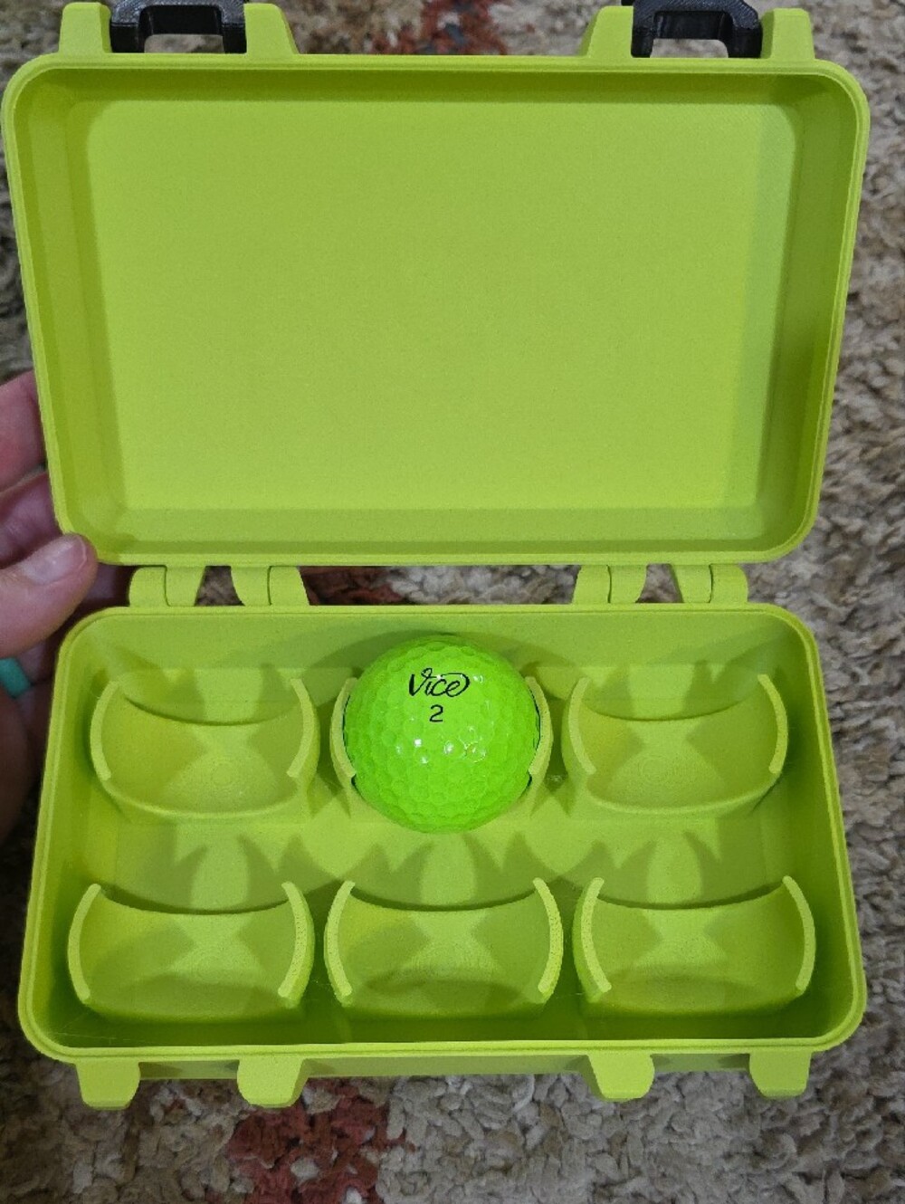 Vice Golf Ball Hard Case - Neon Green - Picture 2 of 4